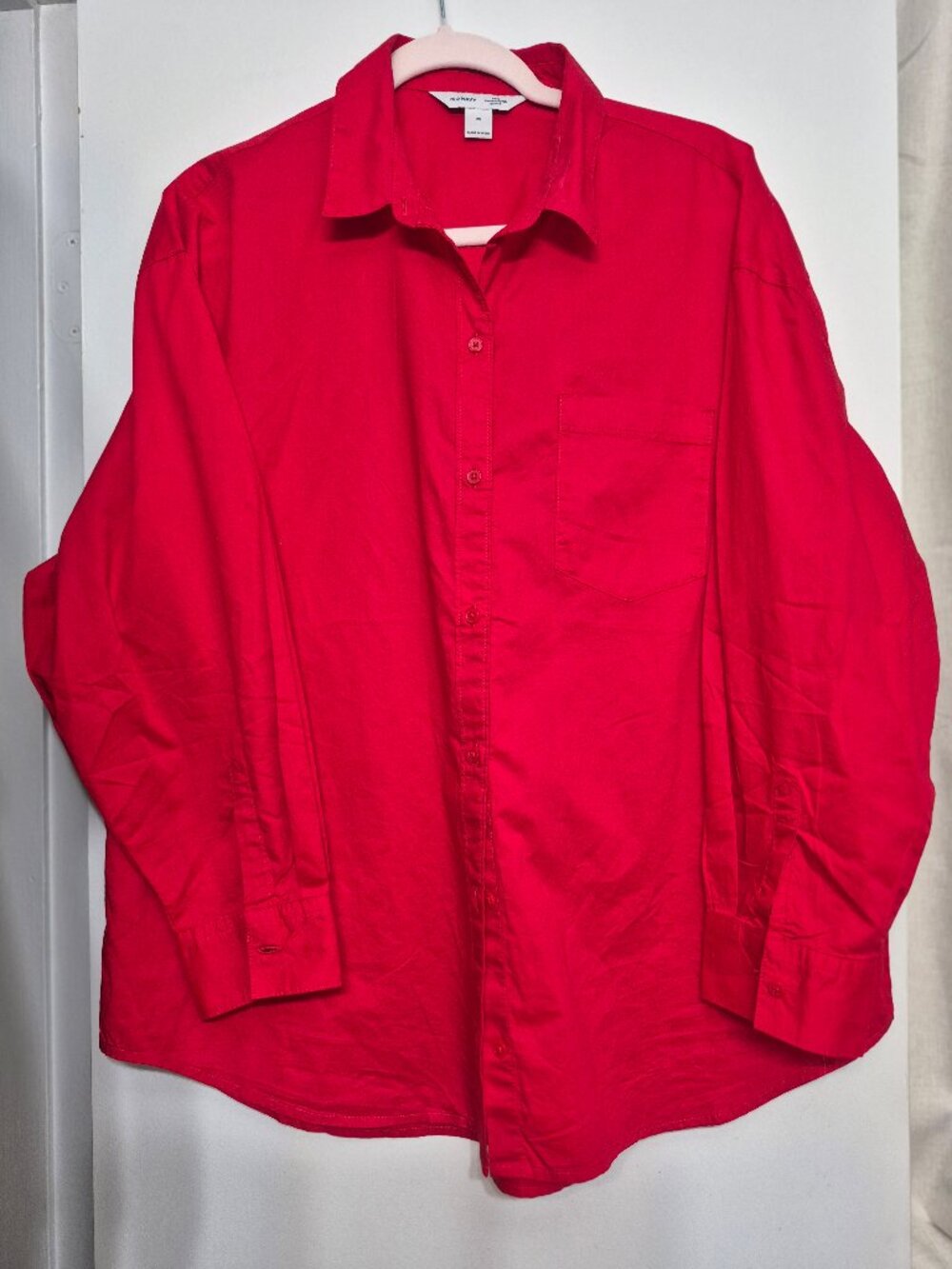 Red Button Down. Old Navy. Boyfriend Shirt. New. Medium